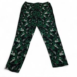 J.Crew Womens Pull On Pants Green Multicolor Size 6 Floral Mid Rise Ankle